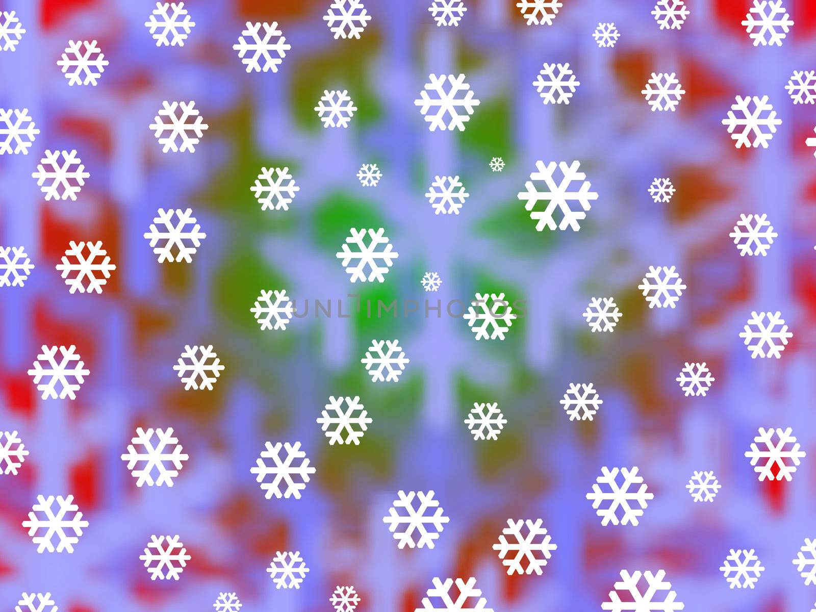 Bright snowflakes against a soft focus festive background