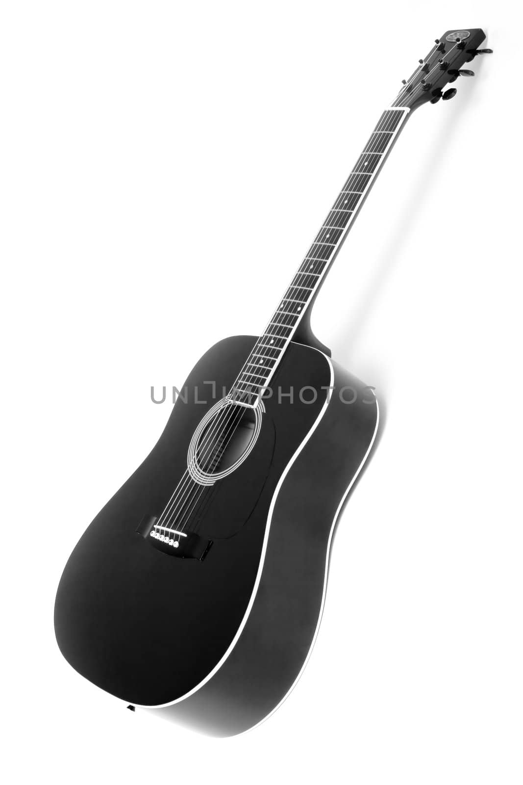 Acoustic Guitar on White Background