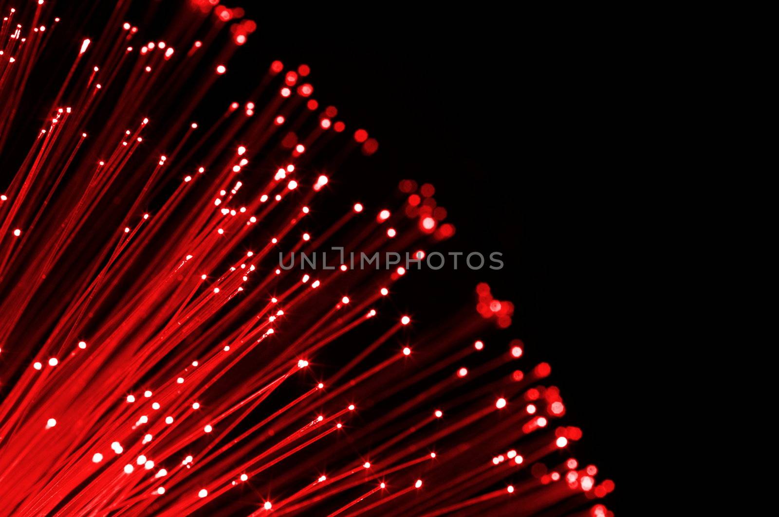 abstract information technology background with fiber optics