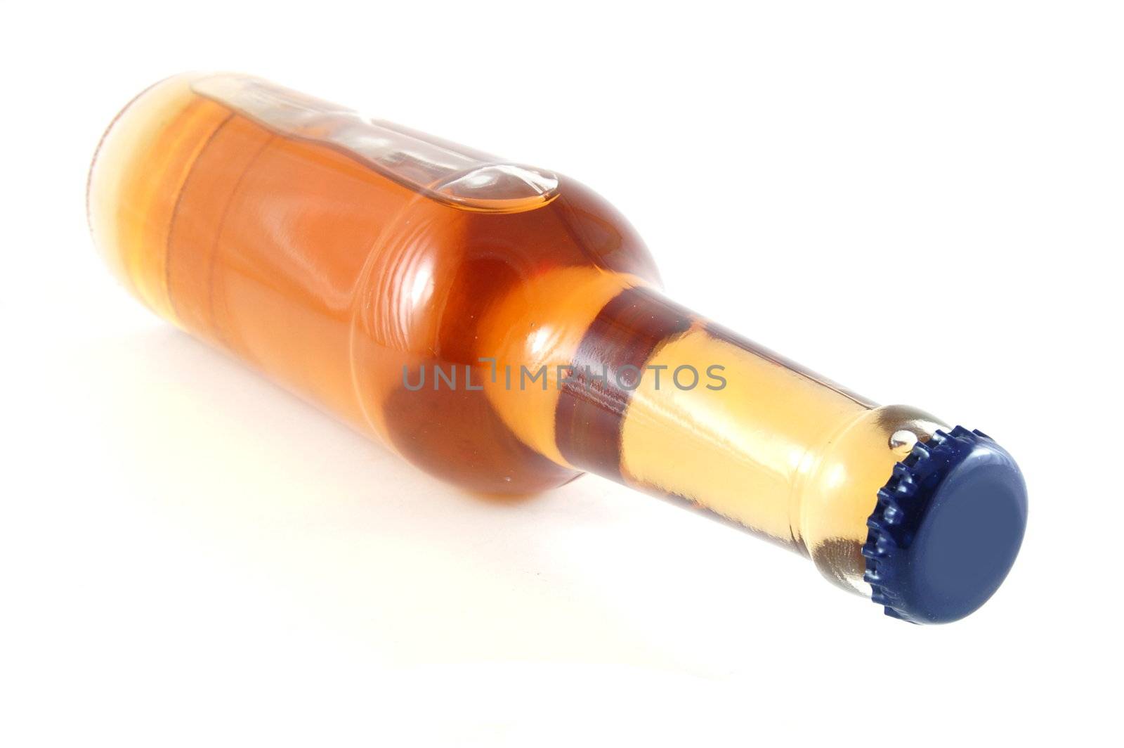 A bottle of beer isolated on white background.
