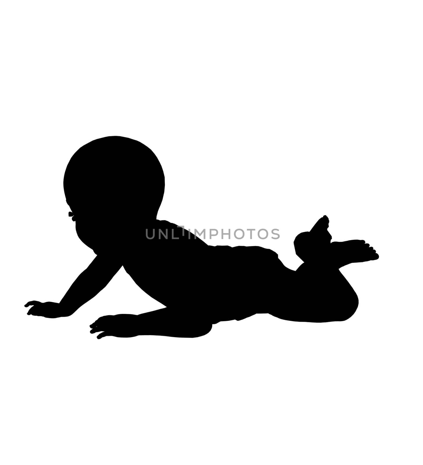 Baby art illustration silhouette on a white background