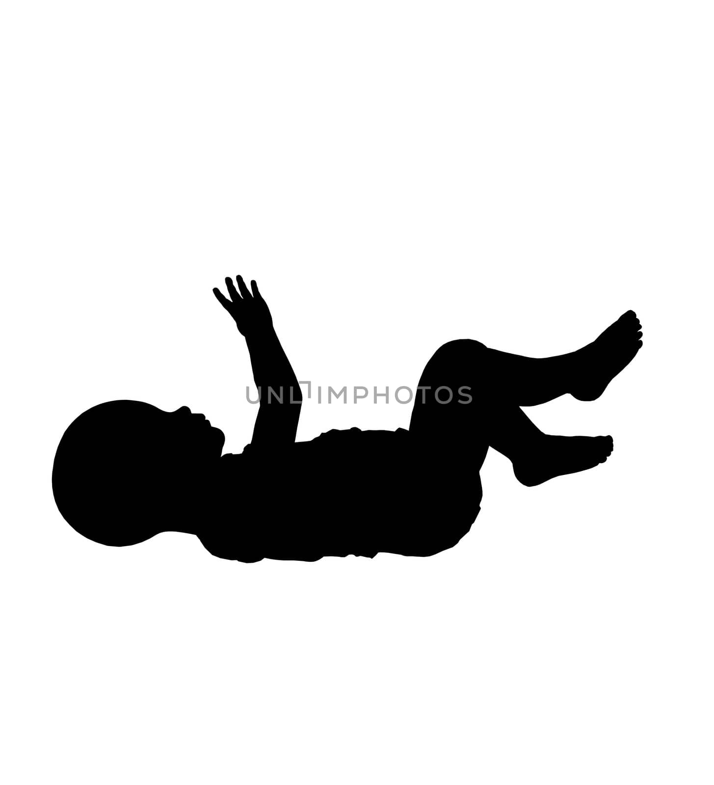 Baby art illustration silhouette on a white background
