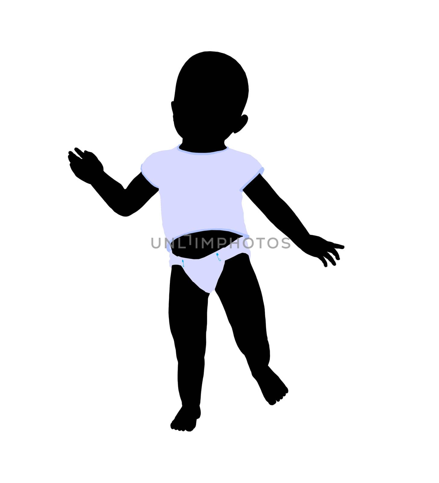 Baby art illustration silhouette on a white background