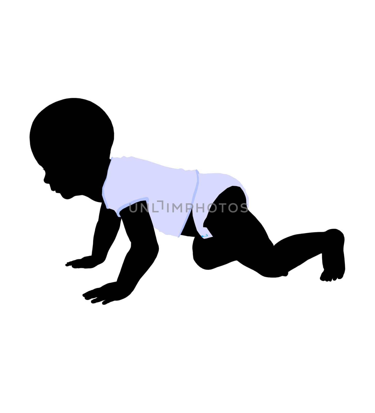 Baby art illustration silhouette on a white background