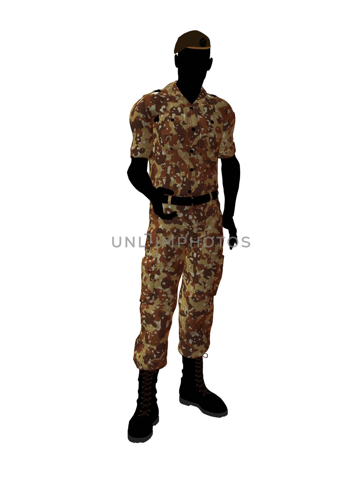 Male soldier art illustration silhouette on a white background