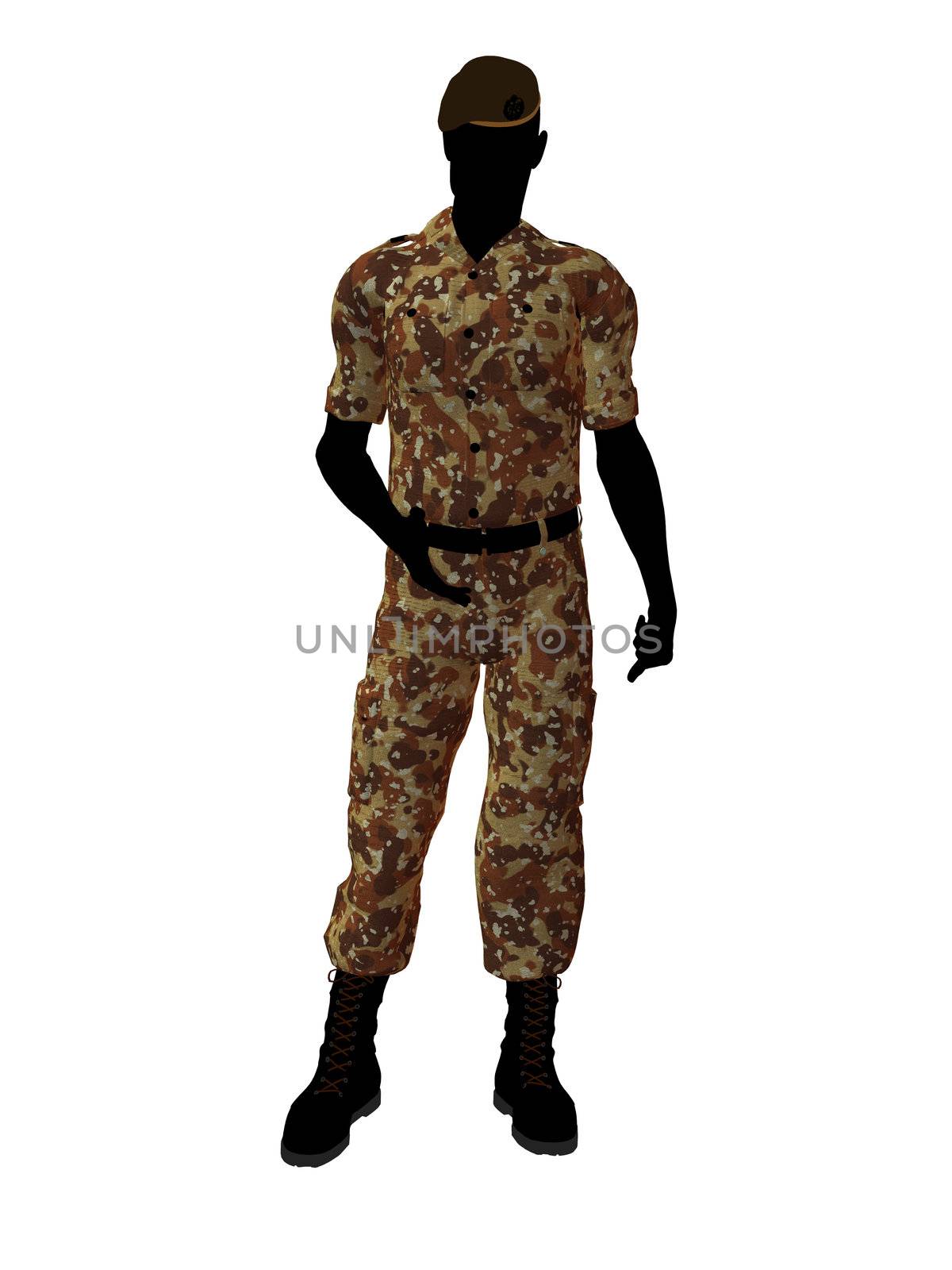 Male soldier art illustration silhouette on a white background