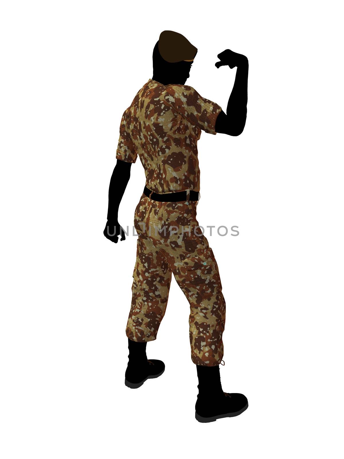 Male soldier art illustration silhouette on a white background