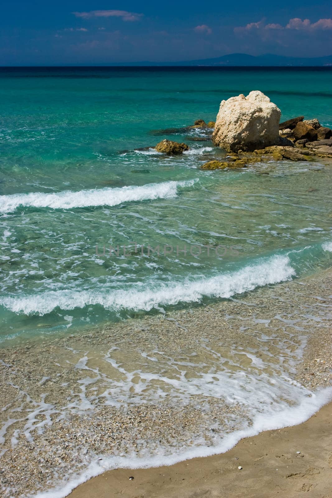 Waves on the Greek seashore