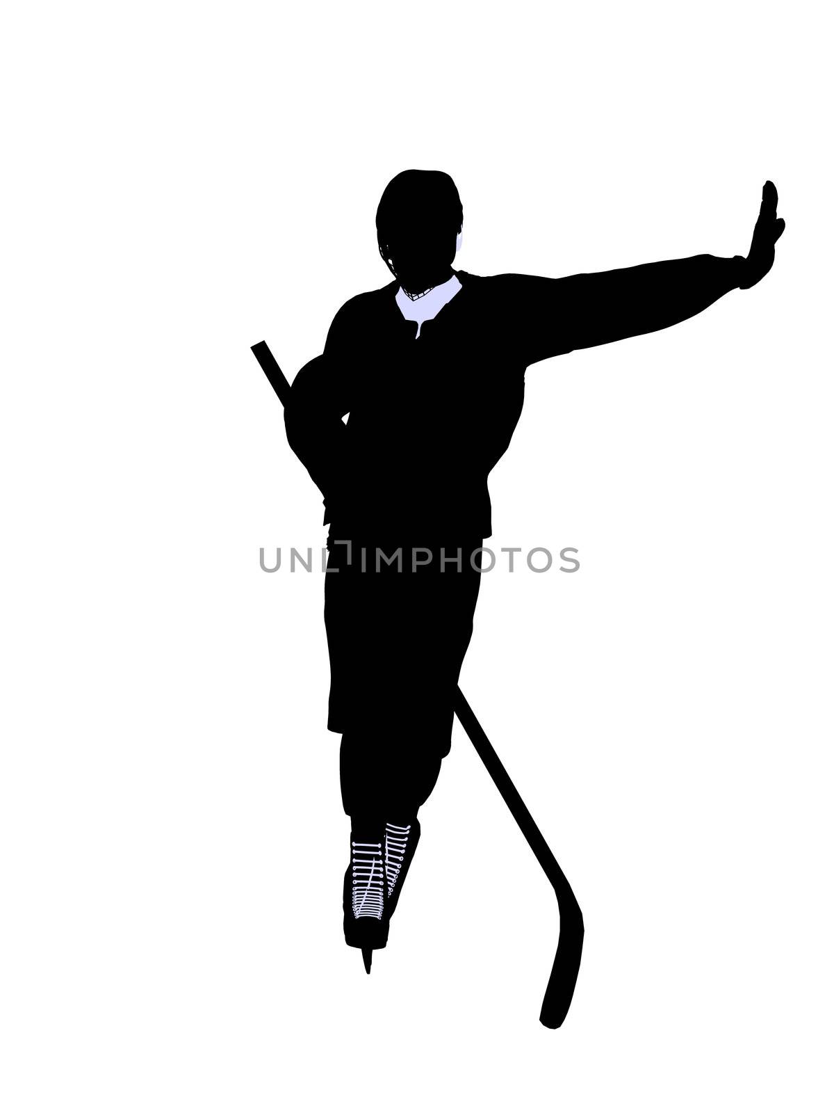 Male hockey art illustration silhouette on a white background