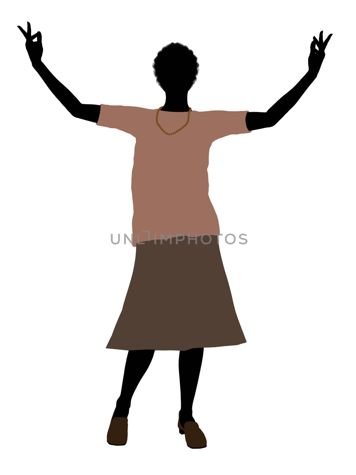 Grandmother silhouette illustration on a white background