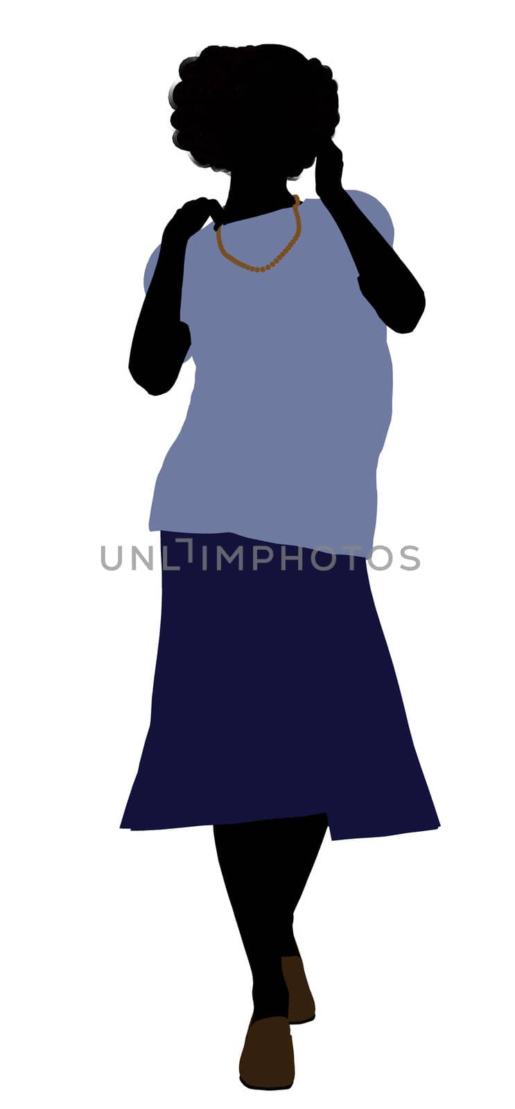 Grandmother silhouette illustration on a white background
