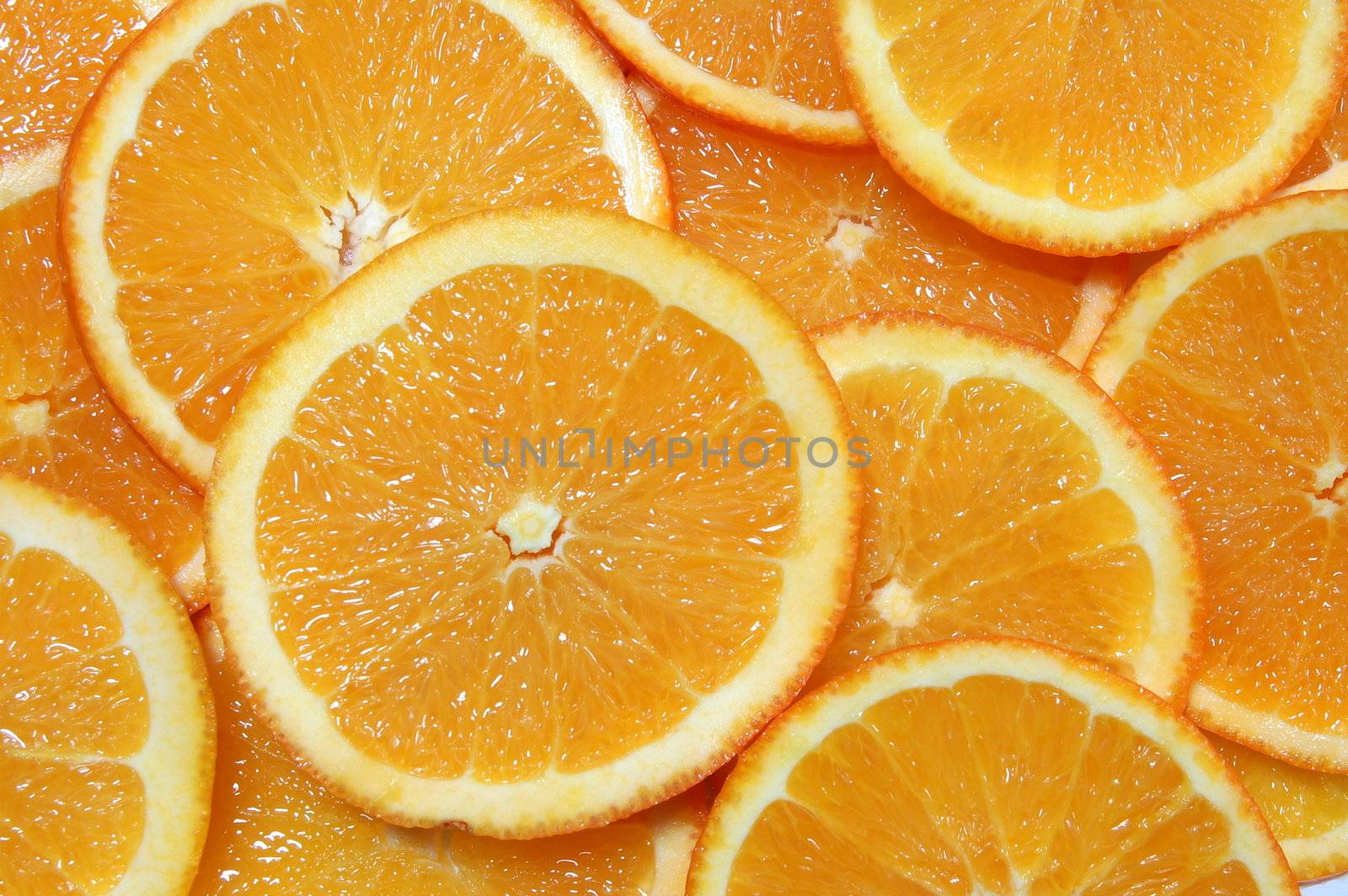 healthy orange fruit background with sliced oranges