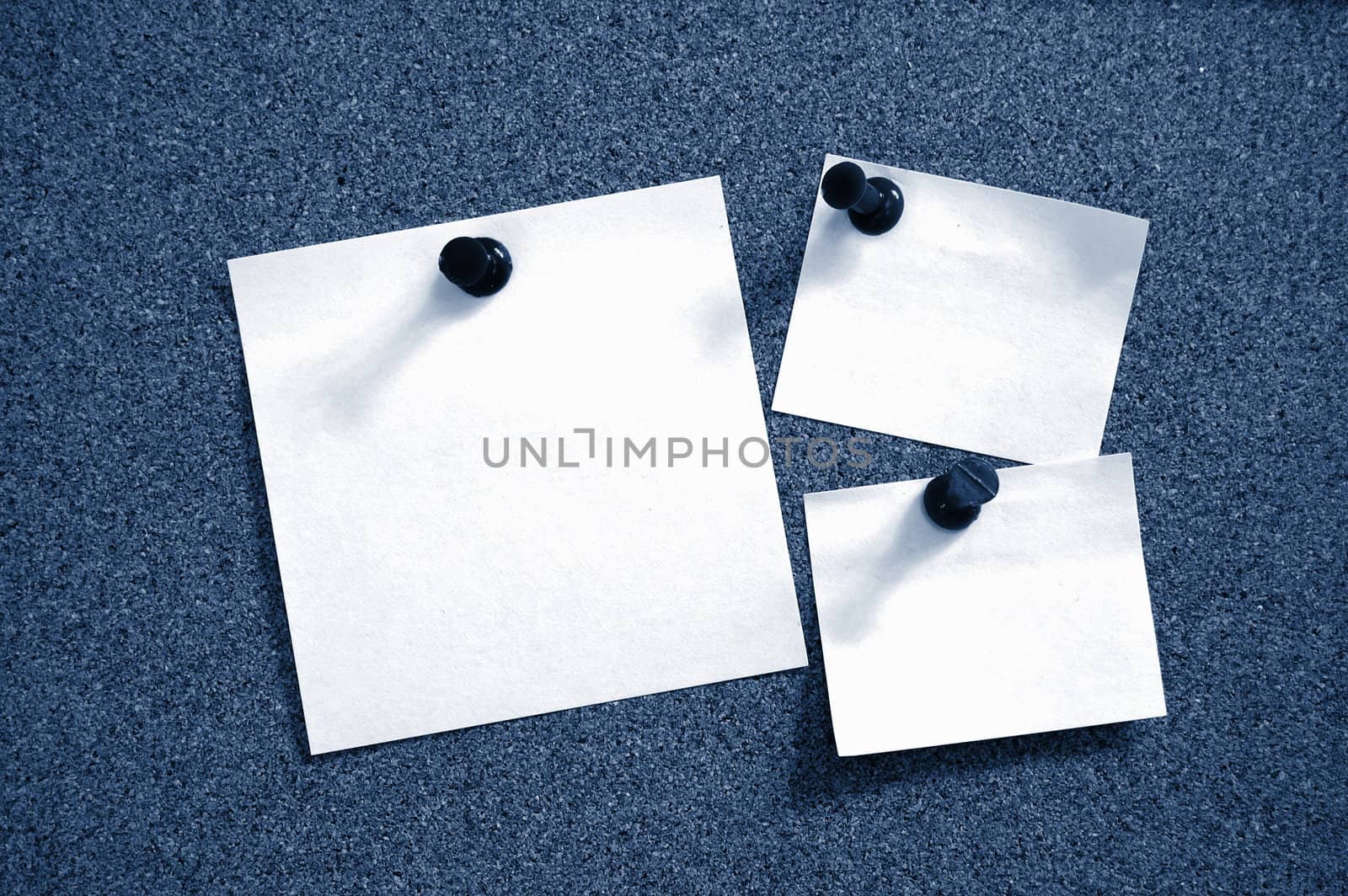 blank and empty sheet paper with pin on bulletin board