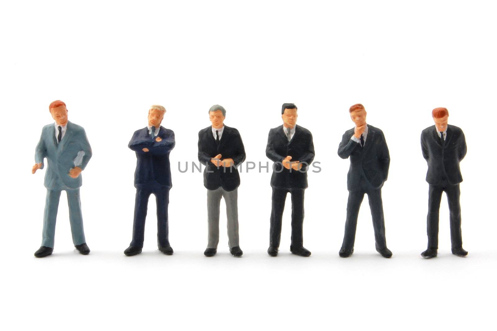 business people isolated on white background discussing a problem