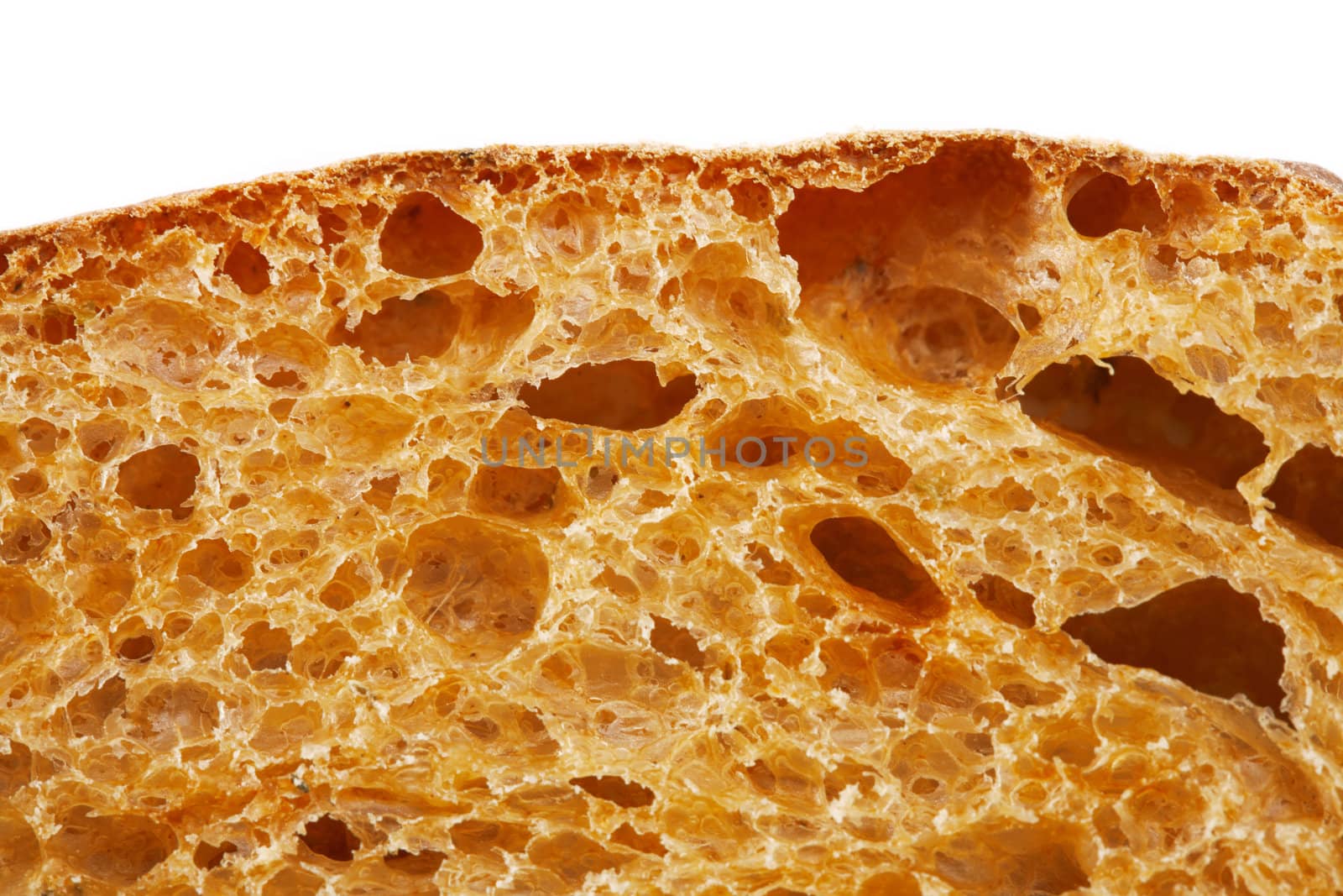 Texture of wheat bread. Close-up view.