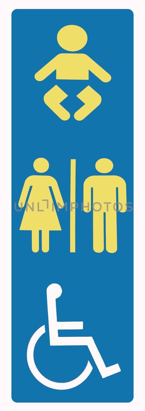 Restroom sign disabled in downtown Melbourne Australia