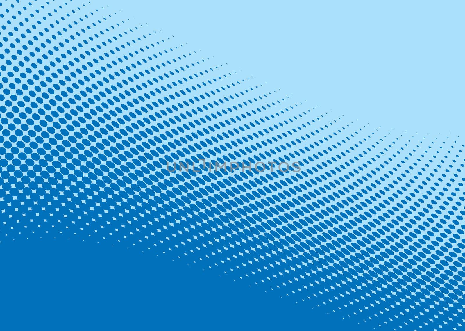 Shades of blue halftone background with ocean wave effect