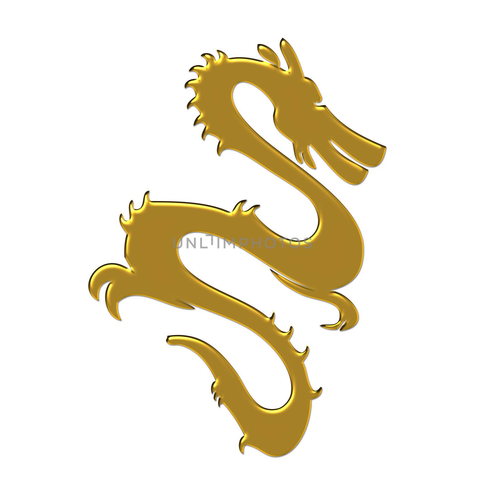 2d Golden Chinese Dragon