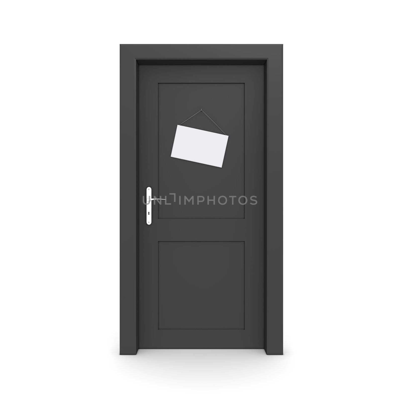 Closed Black Door With Dummy Door Sign by PixBox