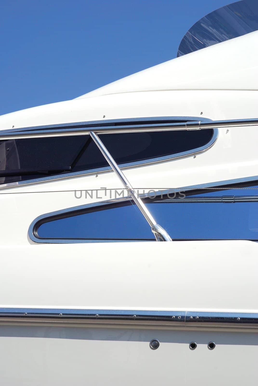 white detail from a yacht deck. marine colors