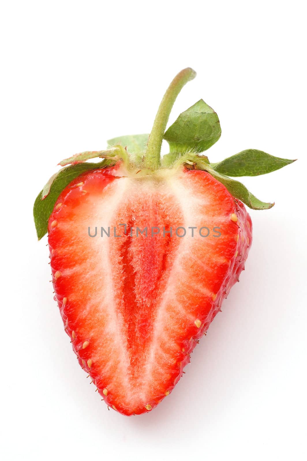 Sliced strawberrie on the table
