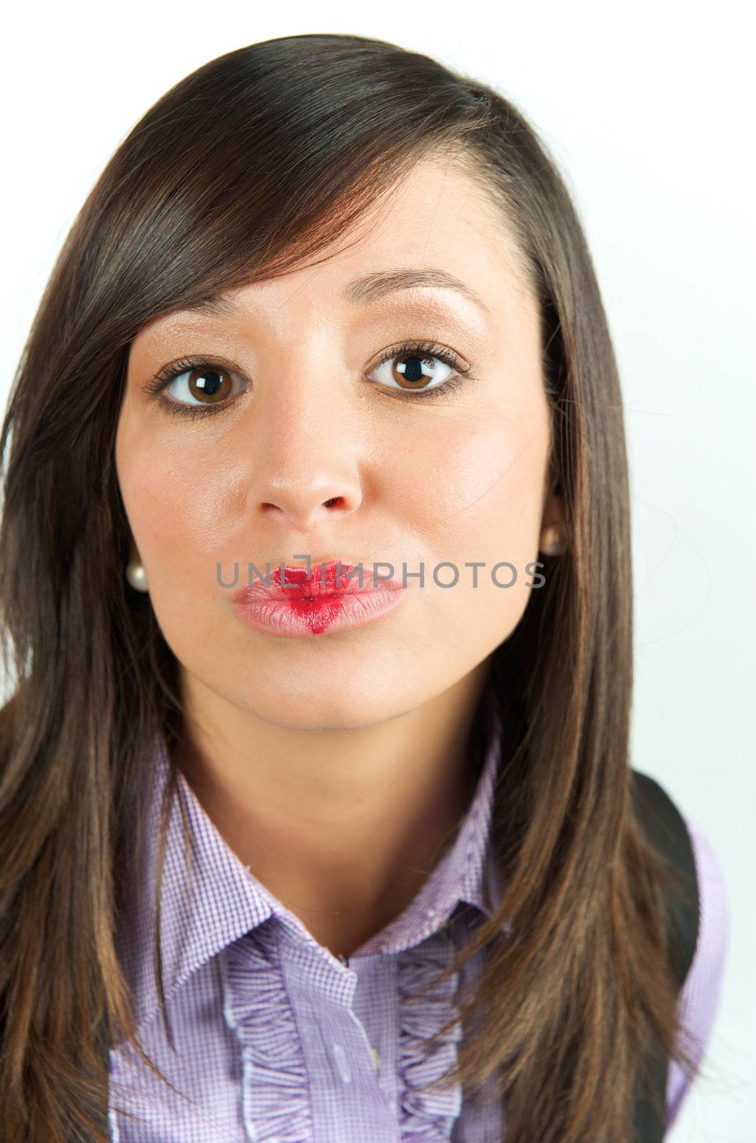 Pretty young woman posing with some bubbles around her