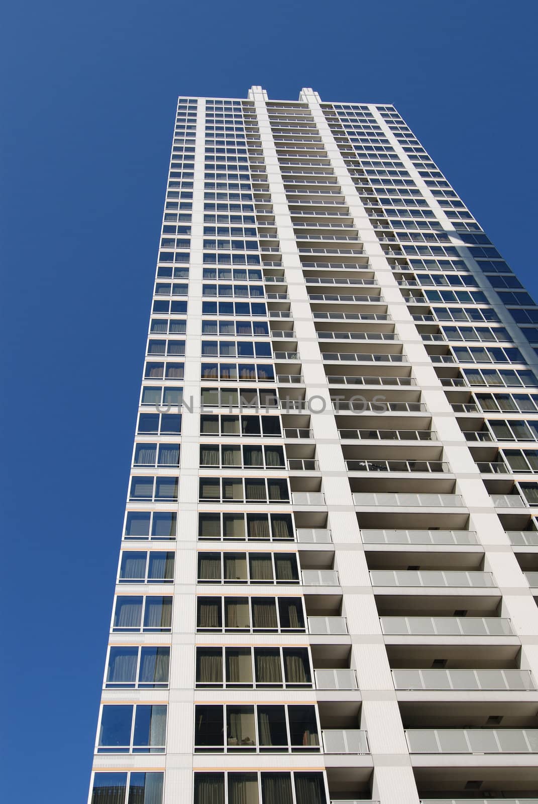 new skyscraper building abstract pattern over blue sky background