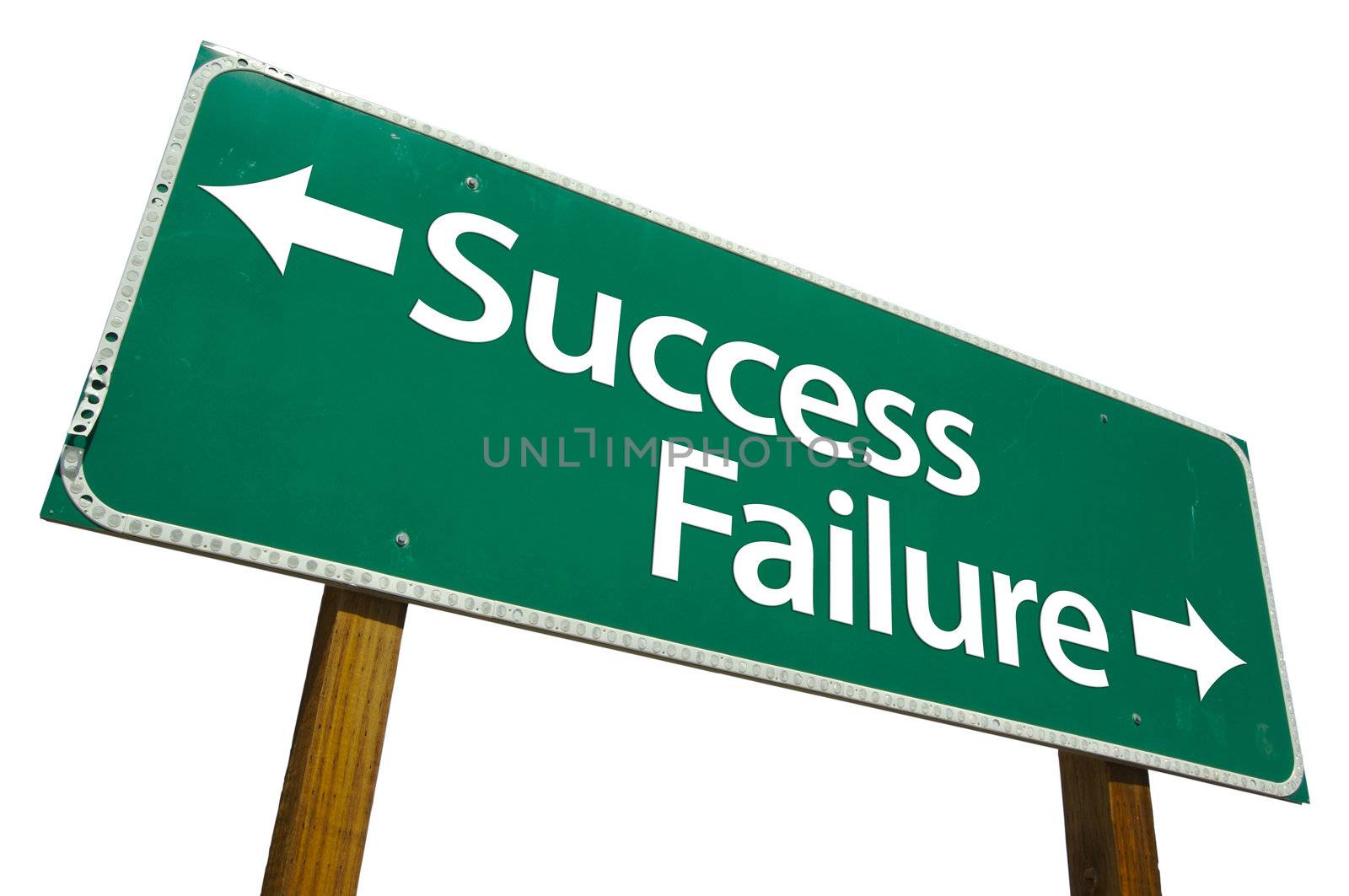 Success and Failure Road Sign with Clipping Path by Feverpitched
