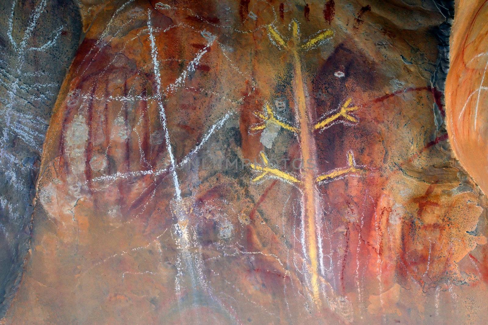 Aboriginal rock art thousands of years old, from Northern Australia.
