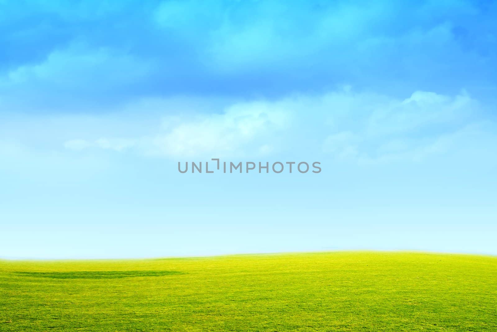 cloud on sky on green herb by BurAnd