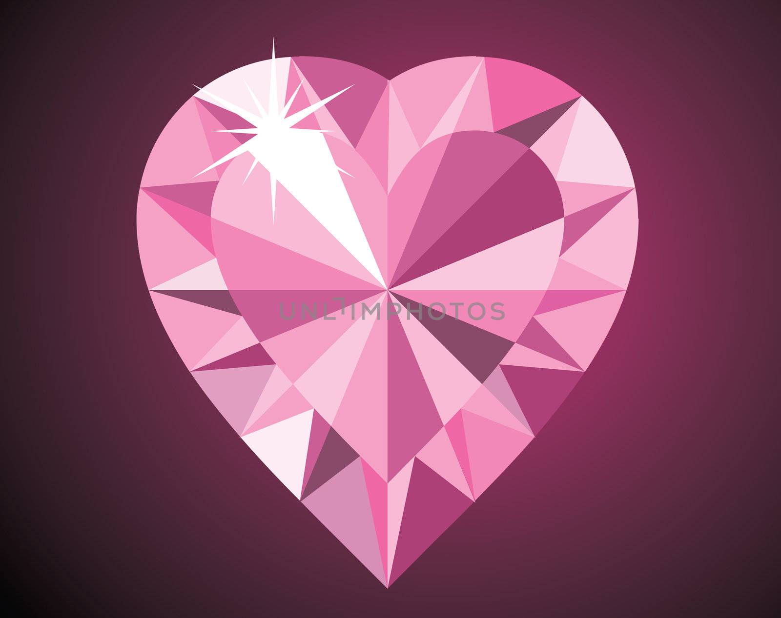Nice beautiful decoration with pink diamond heart for your own design