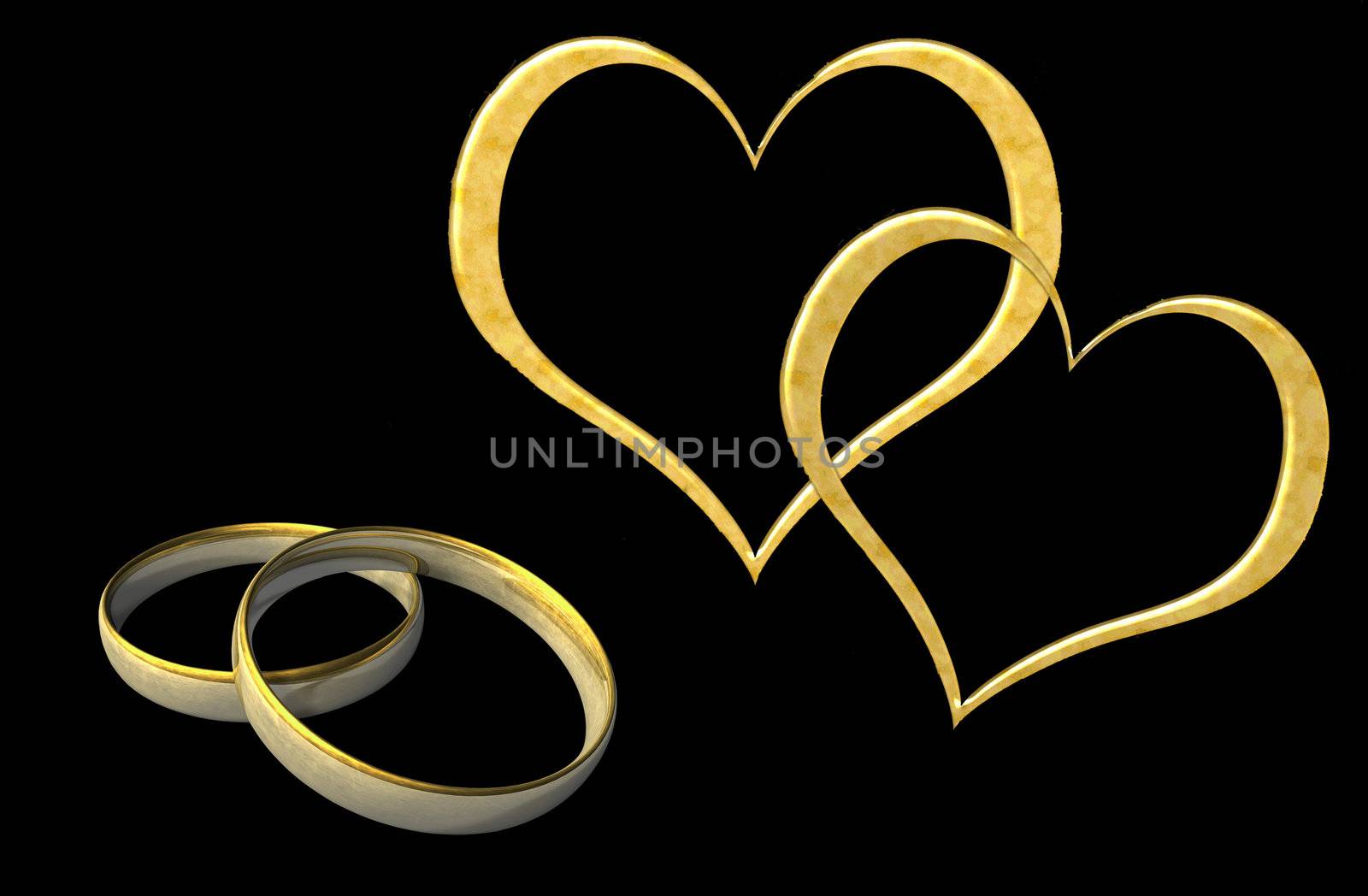 Nice beautiful decoration with heart and ring for your own design