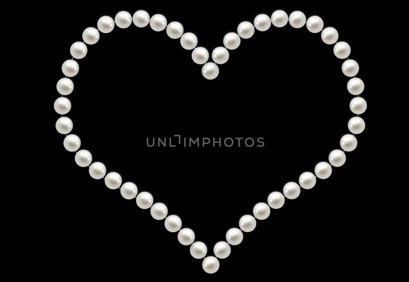 Nice image with shining white pearls like a heart