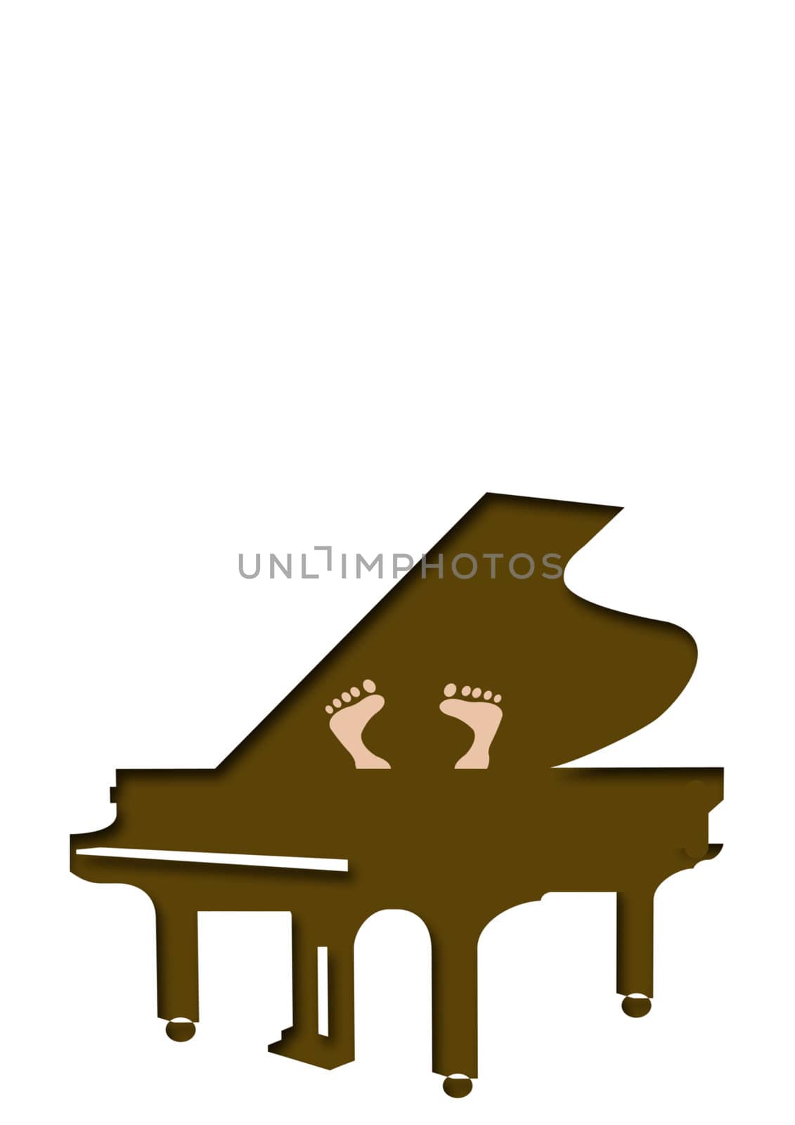 abstract creative symbolic comic image tired from a difficult concerto maestro