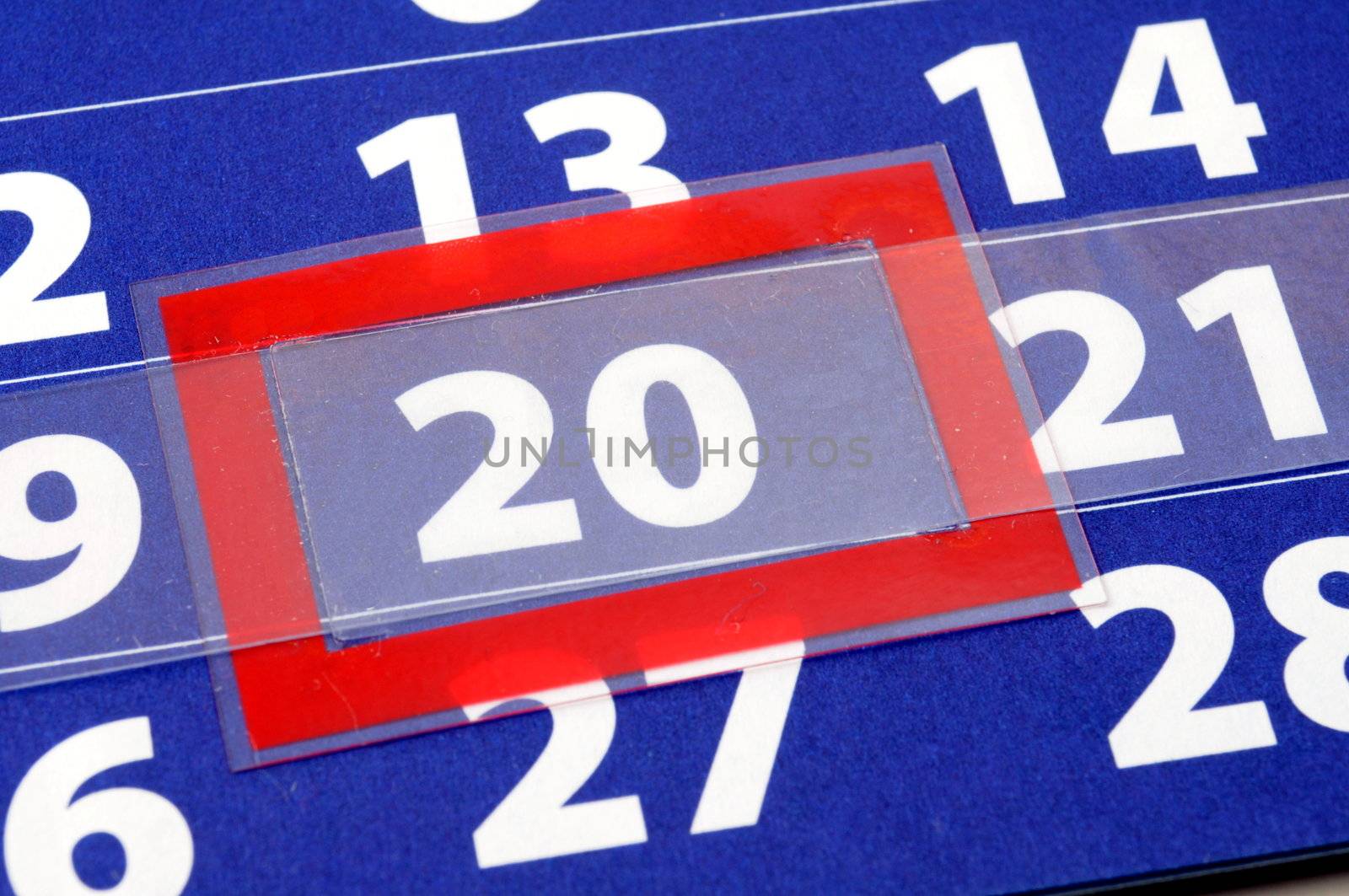 date of today shown by blue calendar