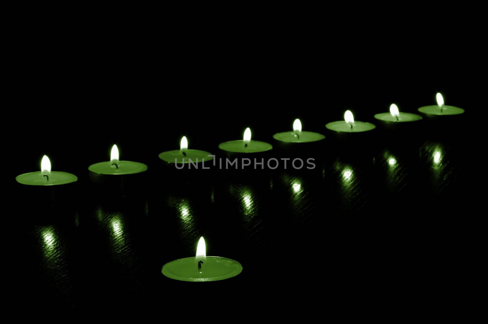 romantic candles showing wellness or zen concept