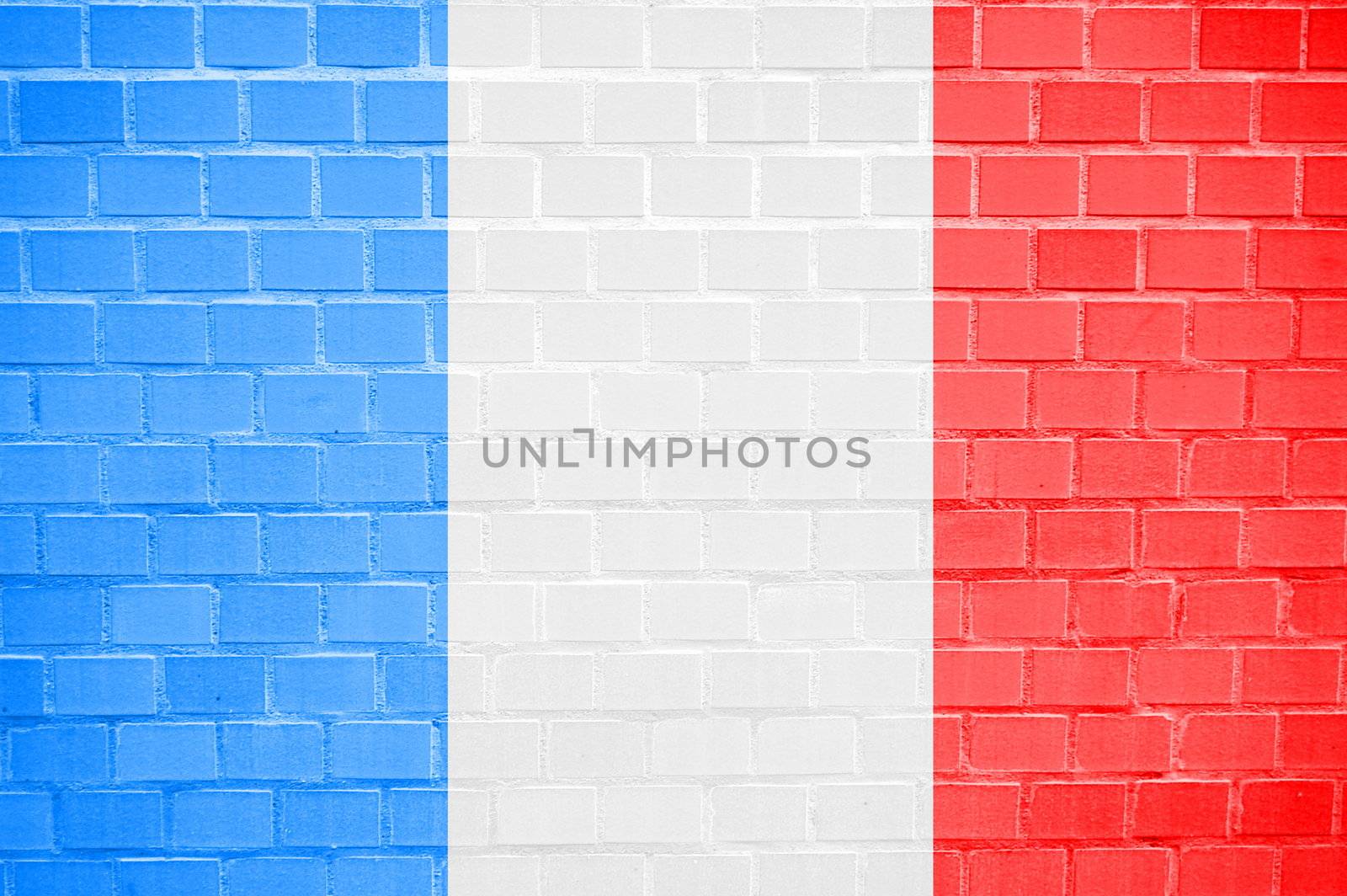 flag painted on a brickwall can be used as background