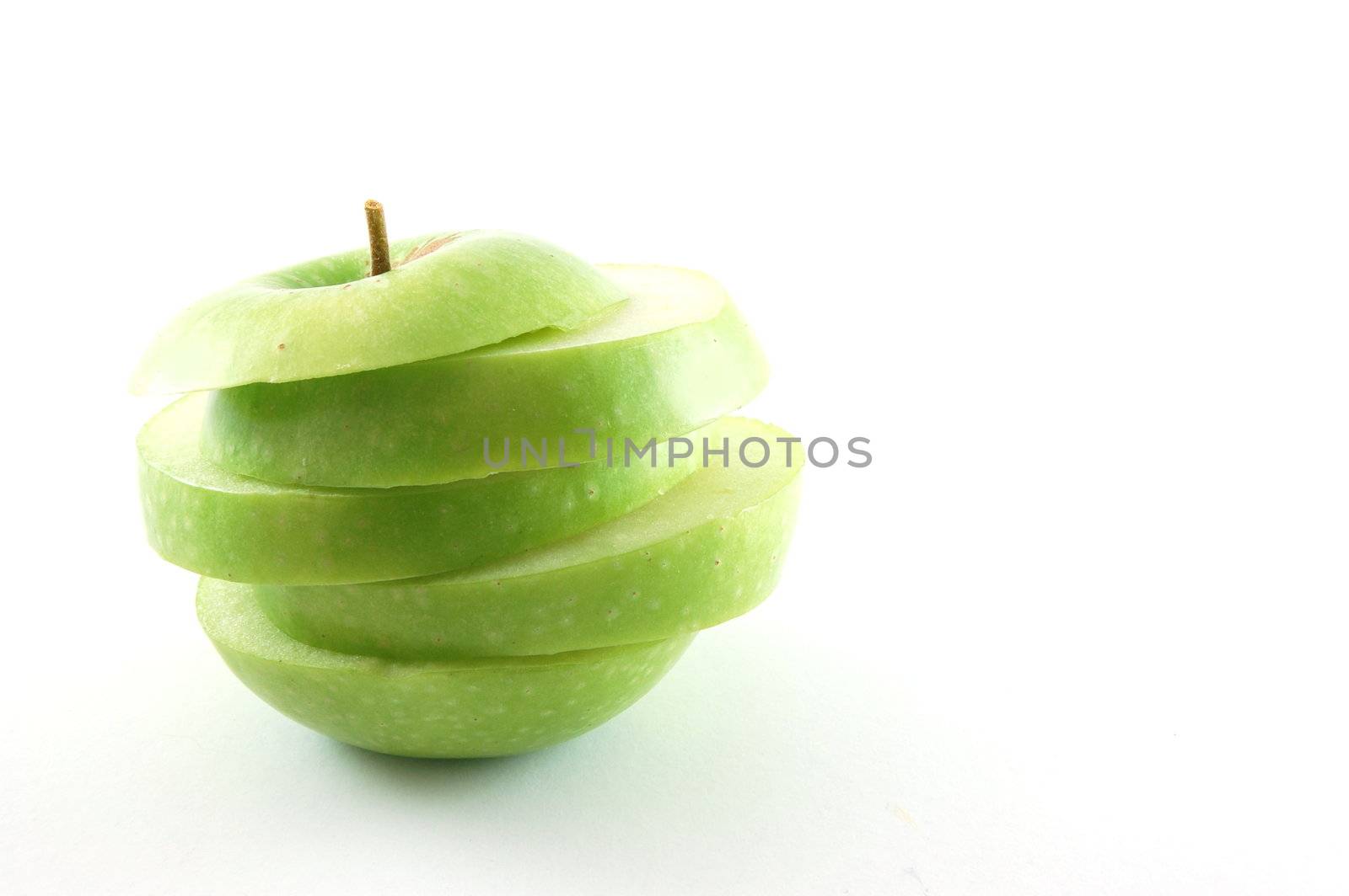 A cutted apple isolated on a white backgound.
