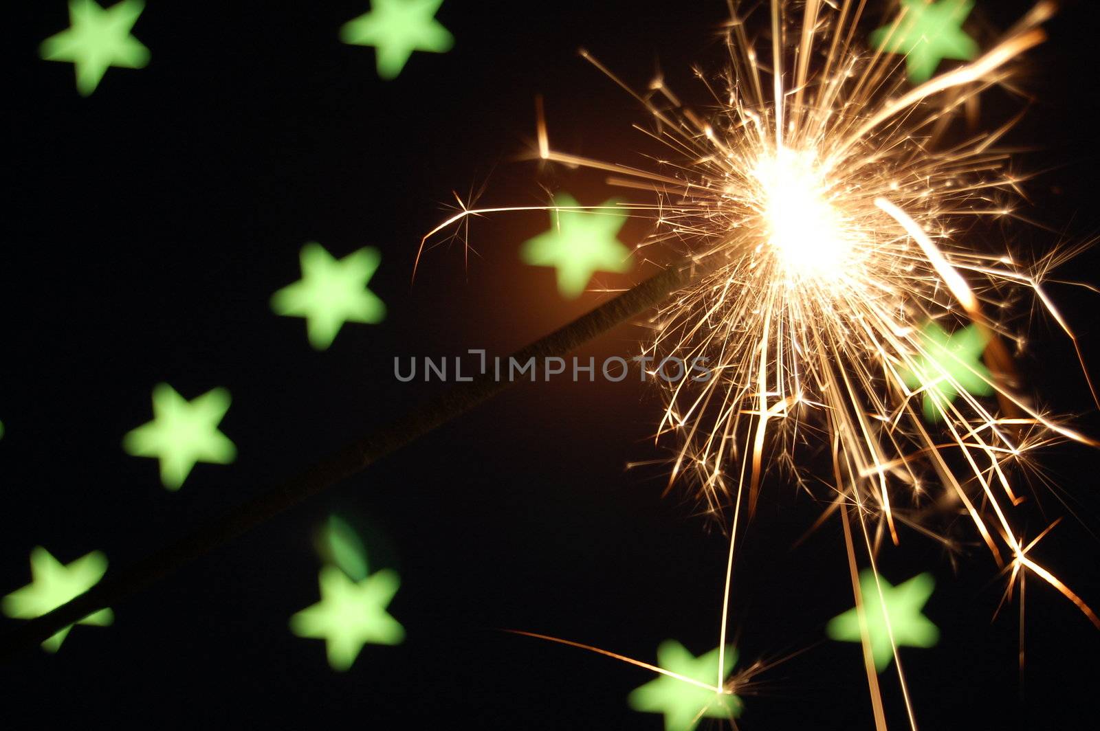 holiday or christmas sparkler for celebrating xmas