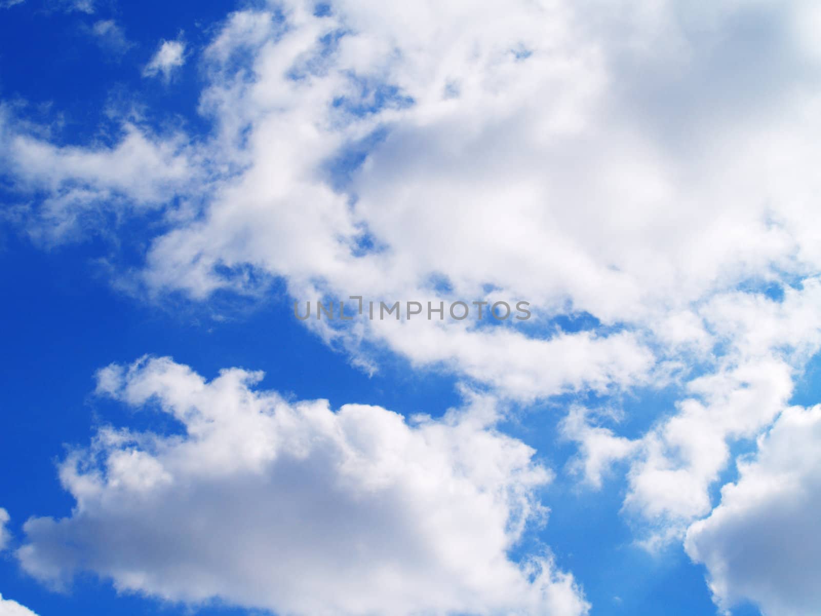 The blue sky and beautiful white clouds