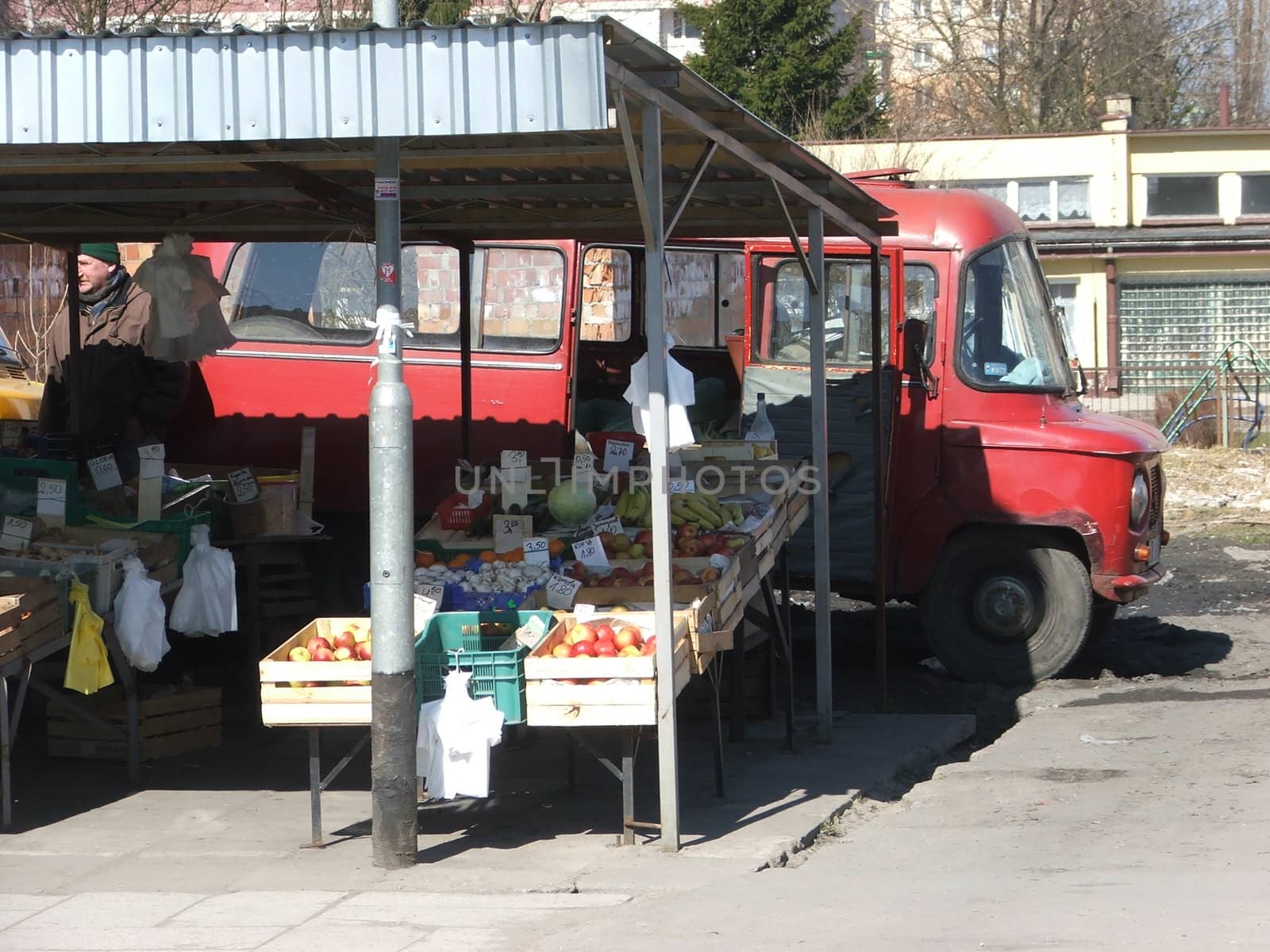 tipical polish seller of ambulant market