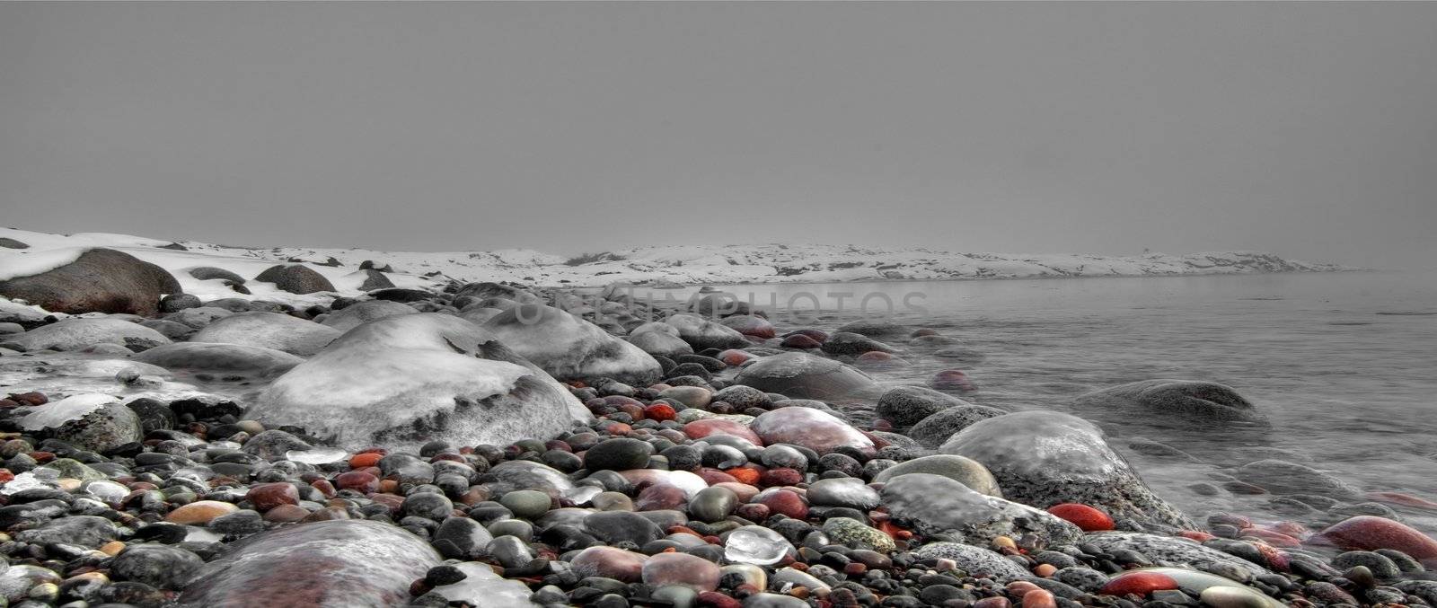 Winter landscape from a Norwegian fjord