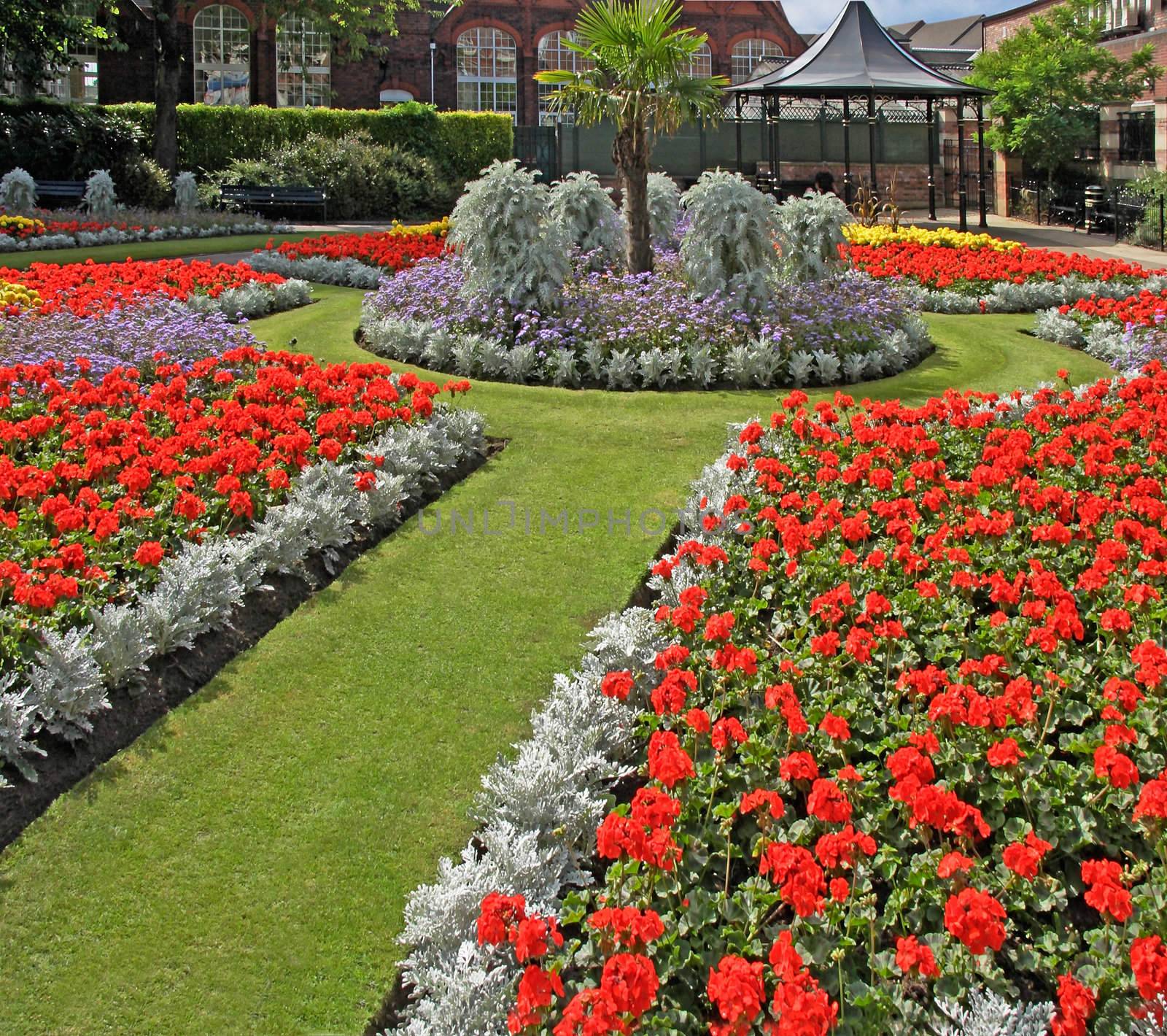 Municipal Gardens in the town centre of Newcastle under Lyme, Staffordshire, England.