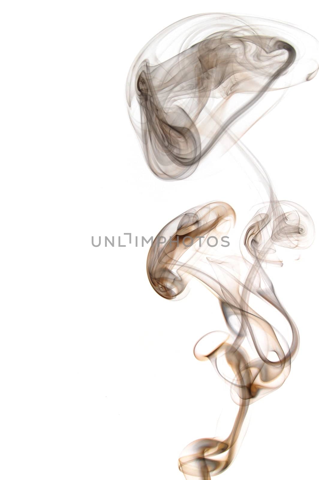 abstract blue smoke isolated on white background