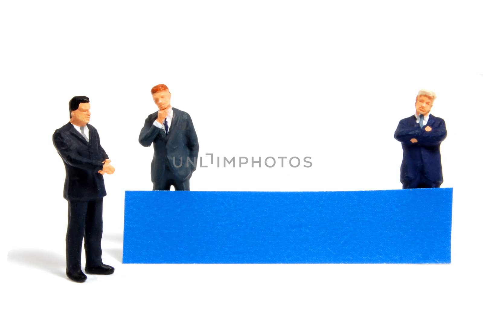 group of business man with banner for text message