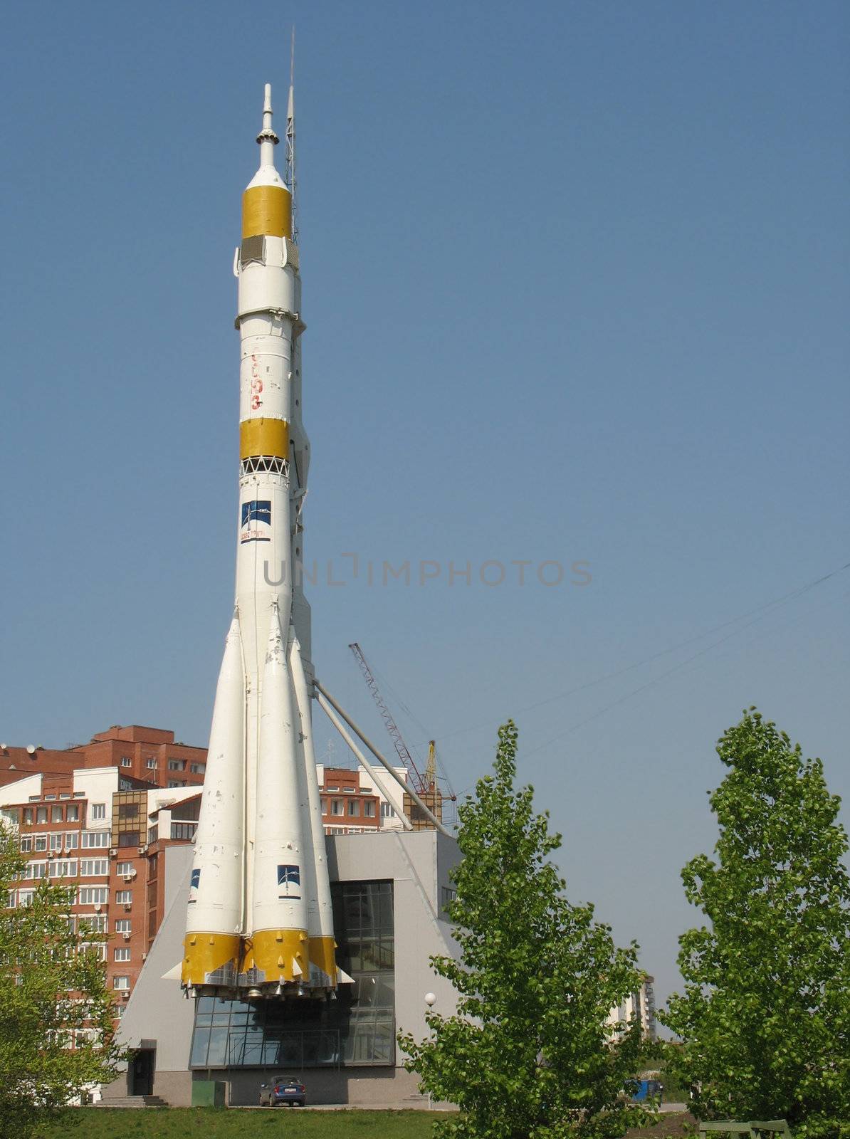 Samara. Monument "Rocket-carrier Union" by architect Vladimir Gukov