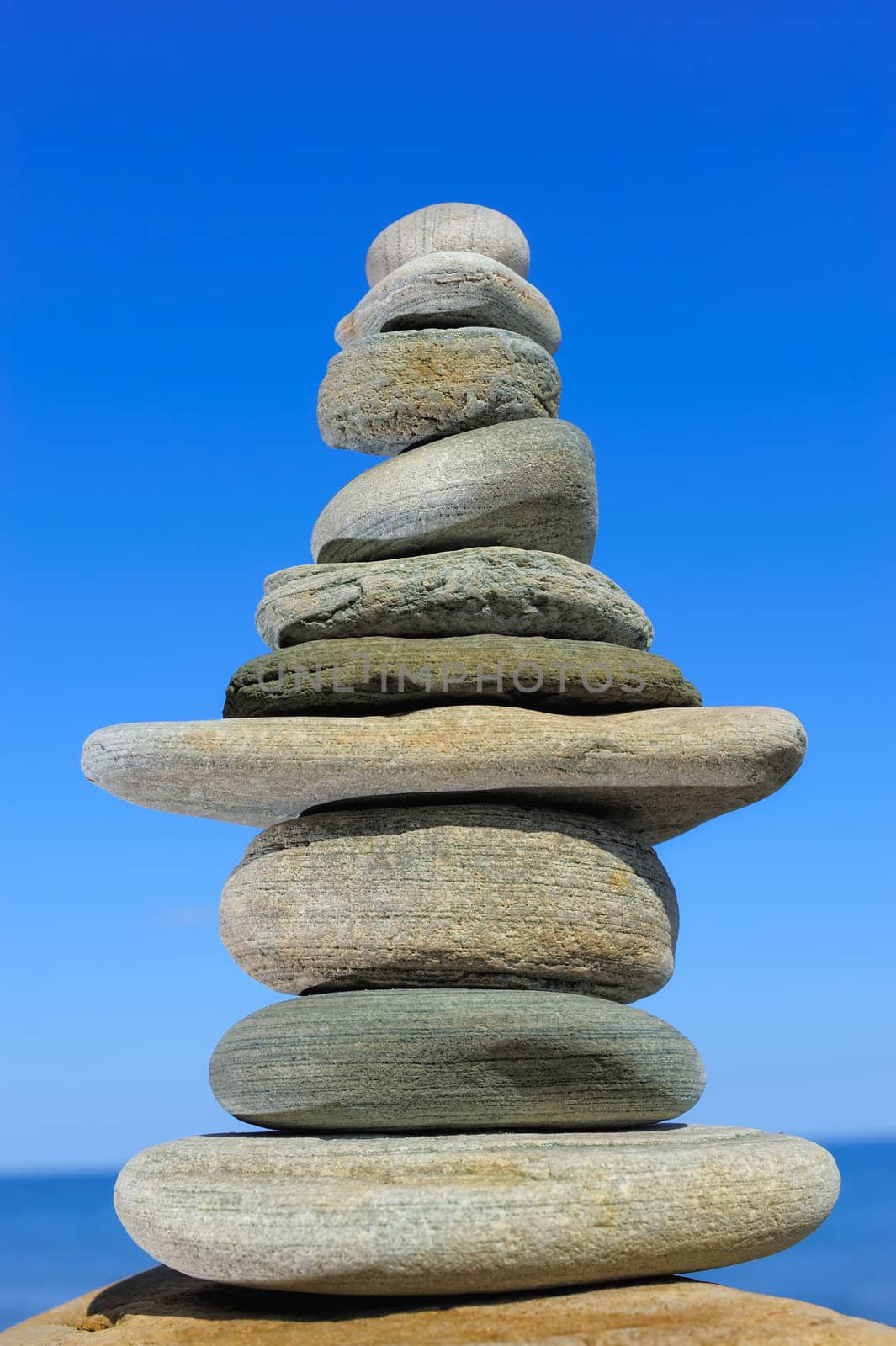 Pile of the sandstone on the background the sky