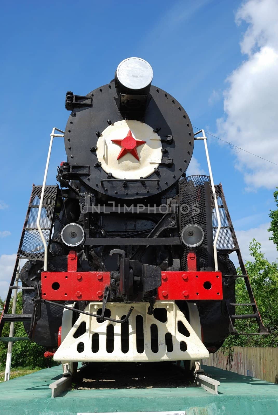 Old soviet steam locomotive