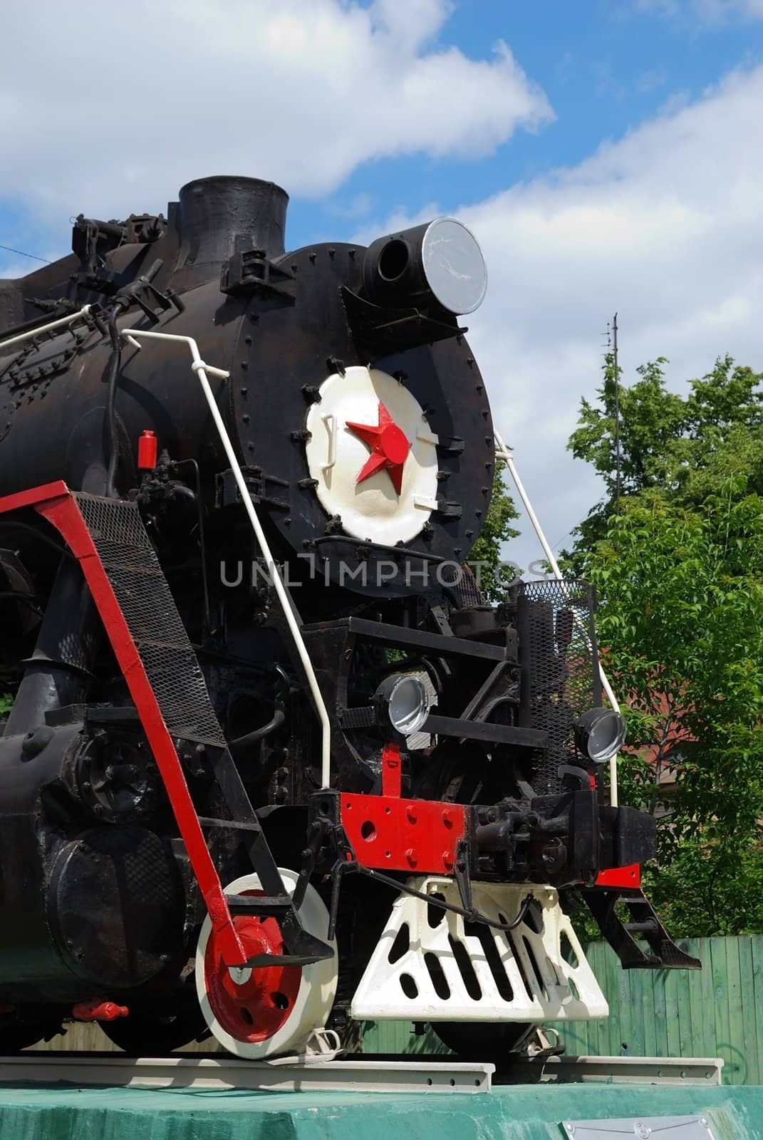 Old soviet steam locomotive
