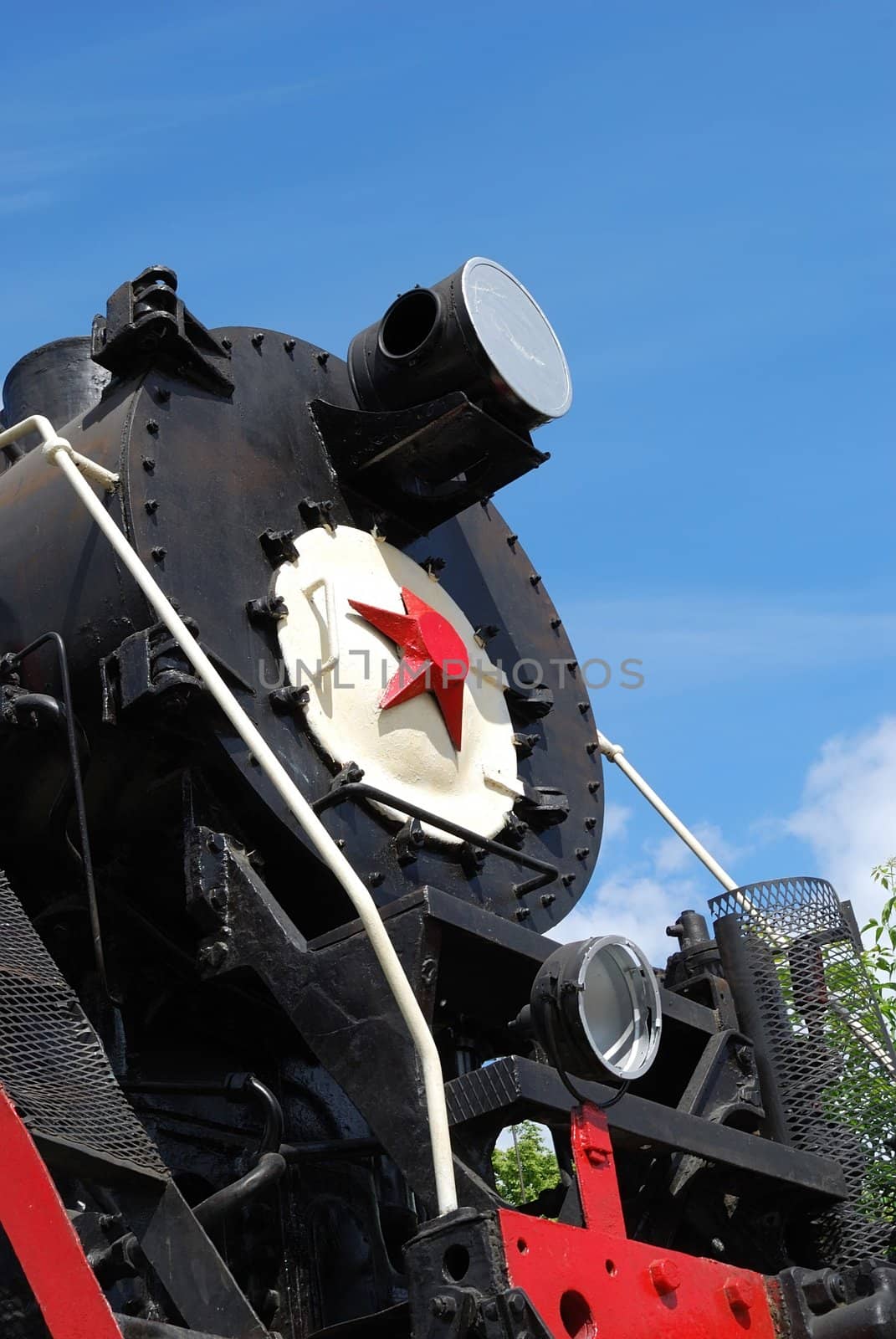 Old soviet steam locomotive